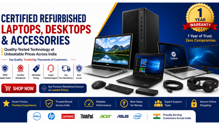 certified refurbished/second hand laptop, desktops & accessories amrkart.com