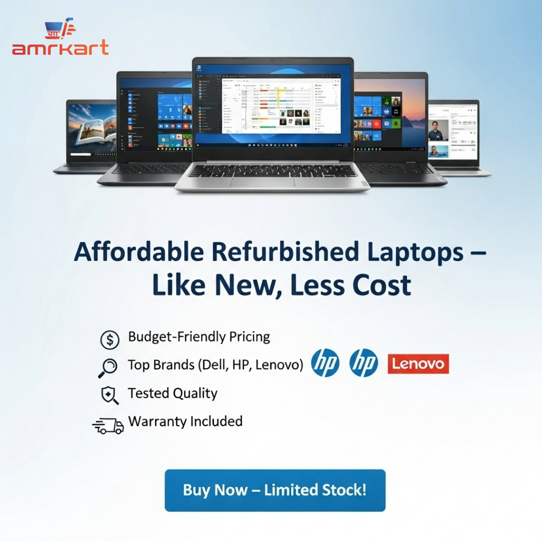 Affordable refurbished laptops with warranty from top brands like Dell, HP, and Lenovo – buy budget-friendly laptops online.