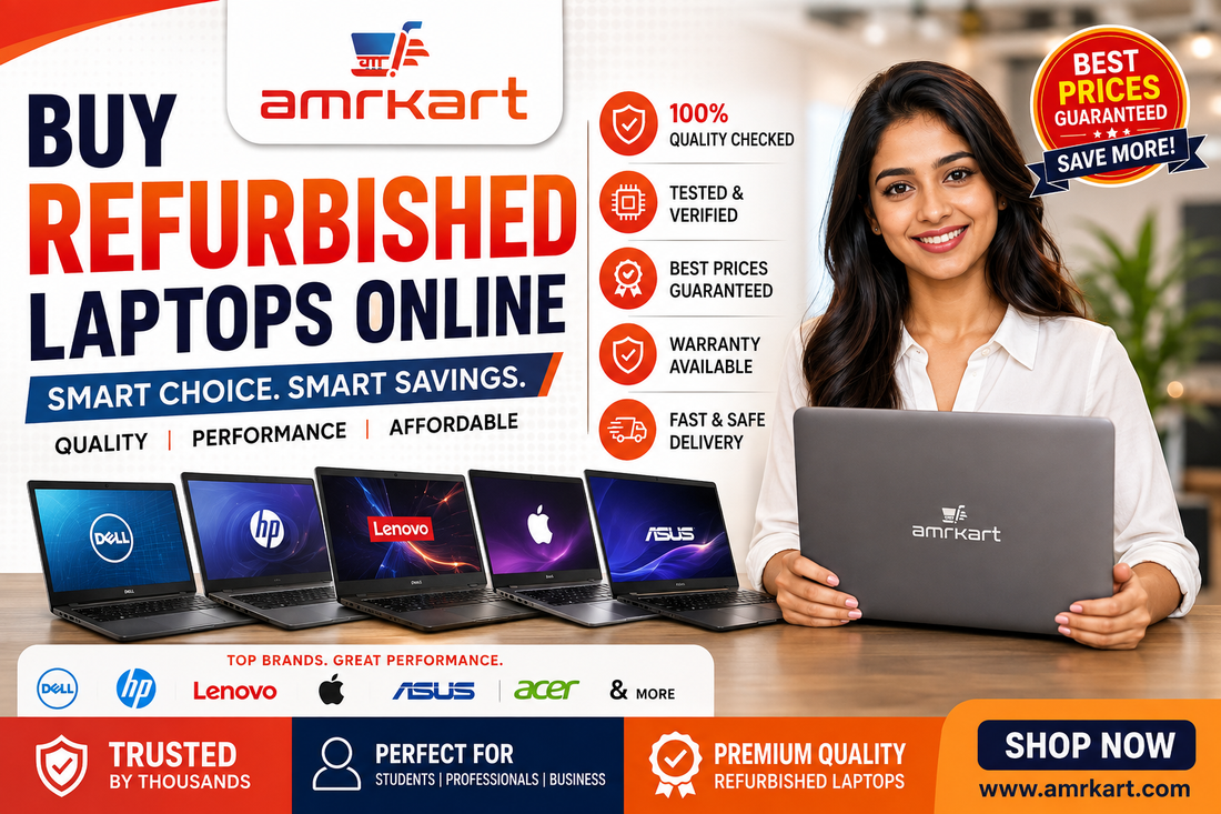 A complete guide to buying refurbished laptops safely — grading systems, battery health checks, warranty traps, and where to buy with confidence.www.amrkart.com