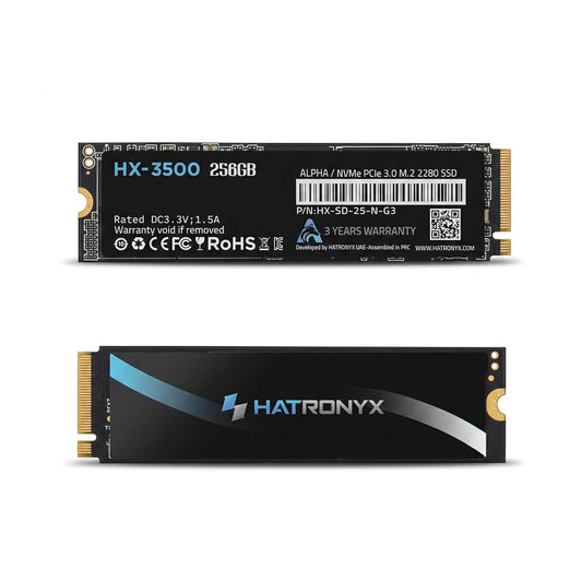 Alpha HX-3500 256GB NVMe M.2 SSD 2280 | PCIe Gen 3x4 Internal SSD with Micron 3D TLC NAND | Up to 3000MB/s Read 2600MB/s Write | High Speed Storage for Gaming | 3+3 Year's Extended Warranty