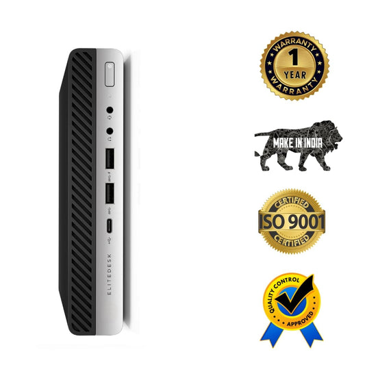 Refurbished HP EliteDesk 800 G3 Desktop PC |  Intel Core i5 6th Gen, 8GB RAM, 256GB SSD - Mini PC