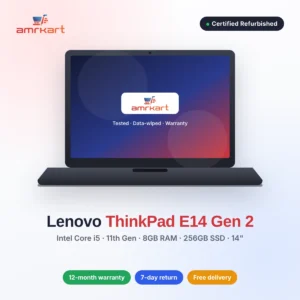 Refurbished Lenovo ThinkPad E14 Gen 2 – Intel Core i5 11th Gen, 8GB RAM, 256GB SSD, 14"
