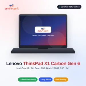 Refurbished Lenovo ThinkPad X1 Carbon Gen 6 – Intel Core i5 8th Gen, 8GB RAM, 256GB SSD, 14"